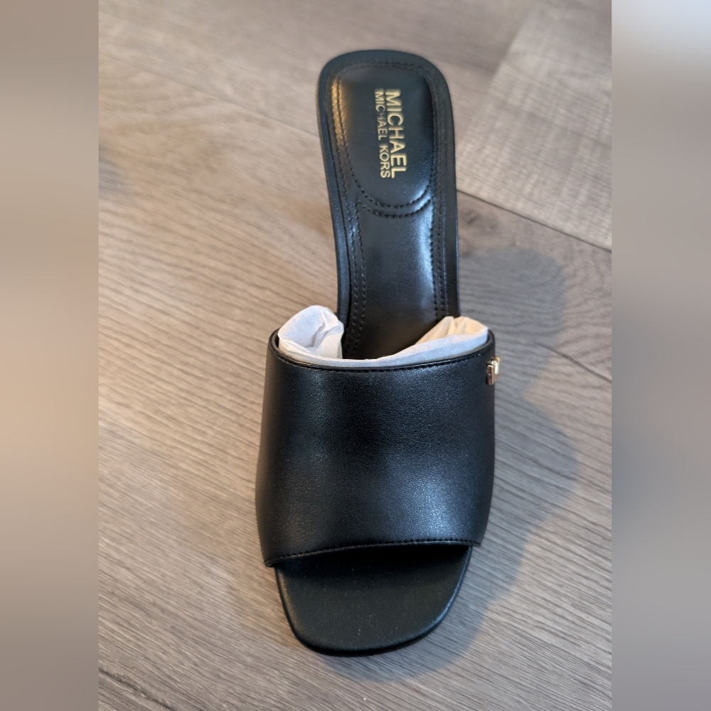 Michael Kors Black Leather Mules